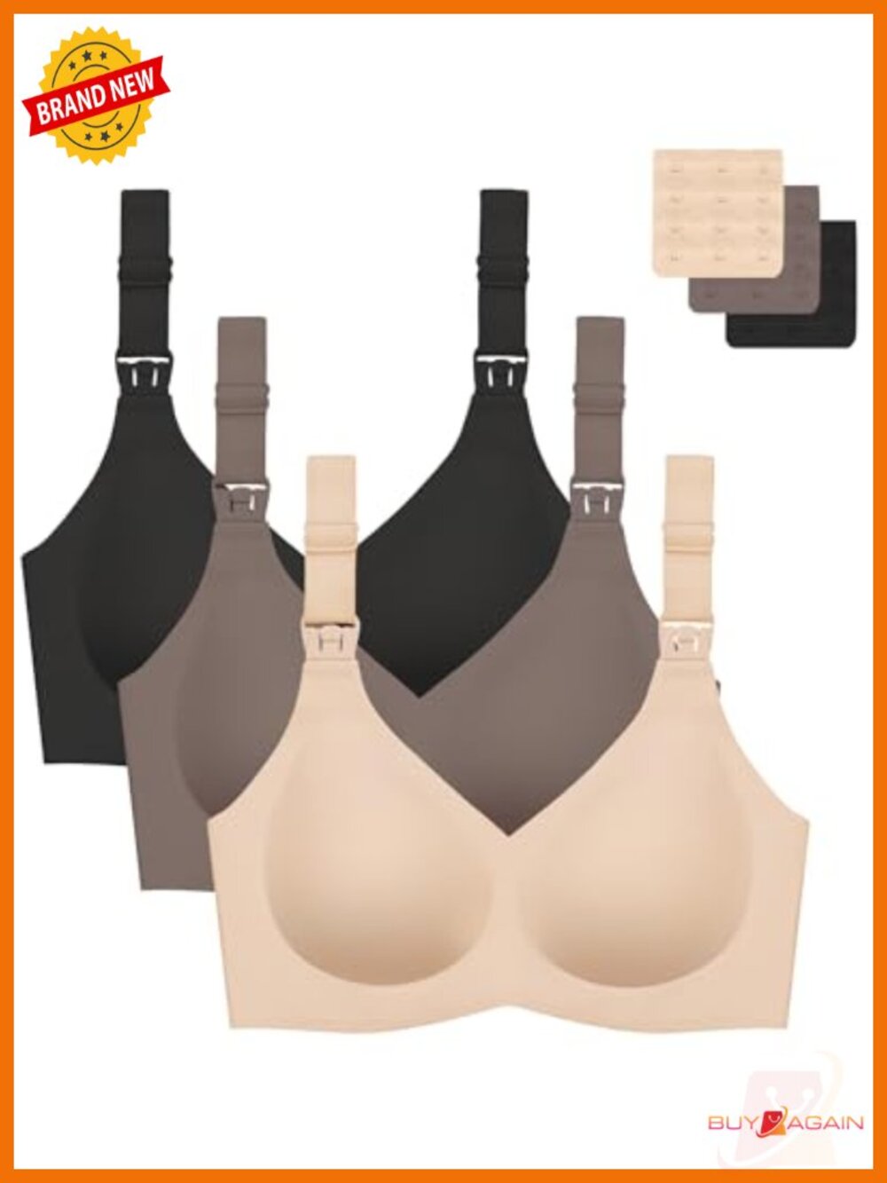Seamless Wireless Nursing Bra 3-Pack - Ultra-Soft Breathable Maternity Bralette
